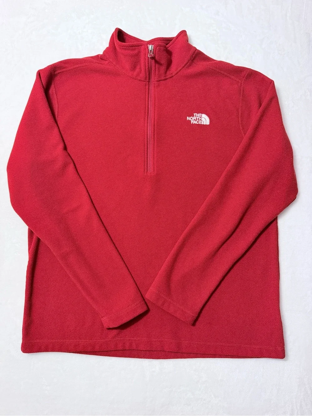 The North Face Men's Red Half-Zip Fleece Pullover